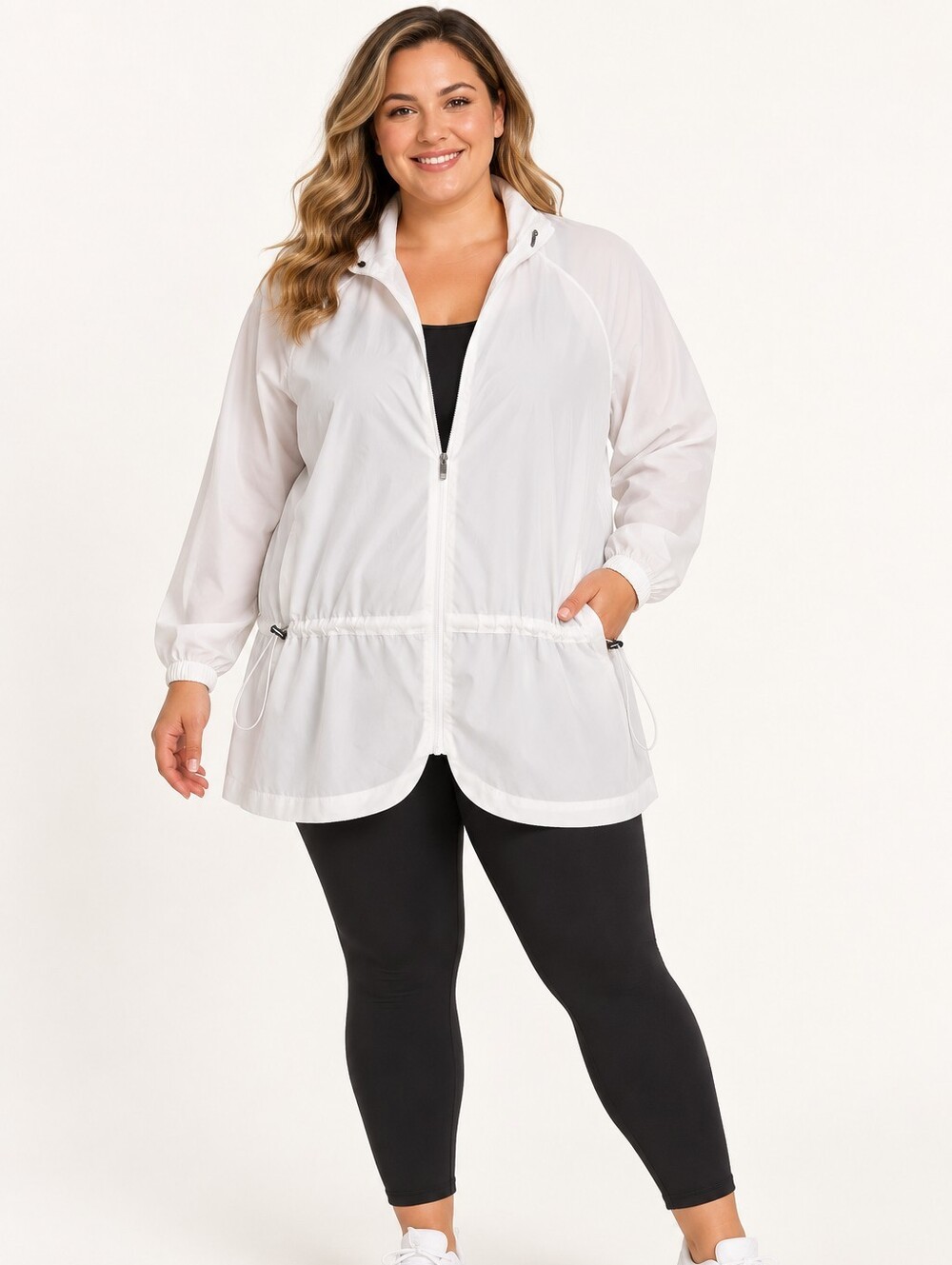 Shape Behind the Seams Ghost White Peplum Windbreaker 3X NWT